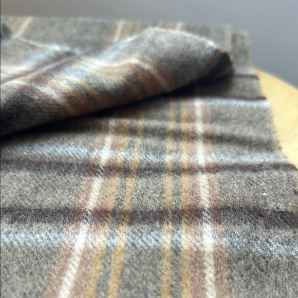 Dior Men's Plaid Wool Scarf - Brown - Picture 2 of 2